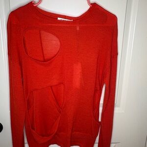 Red Cutout Sweater